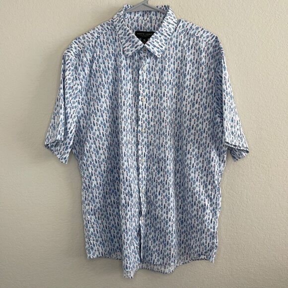 Pronto Uomo Short Sleeve Mens Button Down Shirt with Cactus Design Size XL - Picture 1 of 6